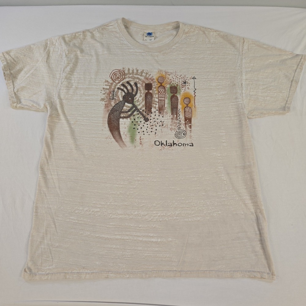 Vintage Oklahoma Kokopelli T-shirt Men's XL Native American Sandstone Petroglyph